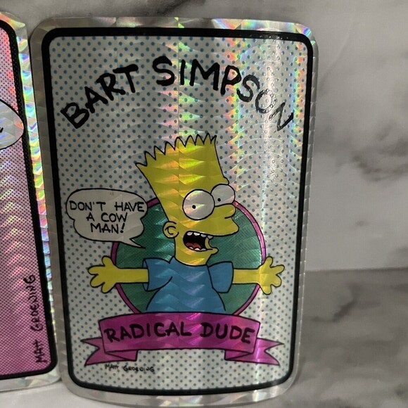 Vintage Lot of 6 The SIMPSONS Vending Machine Prism Stickers Bart Homer Marge - Picture 6 of 9